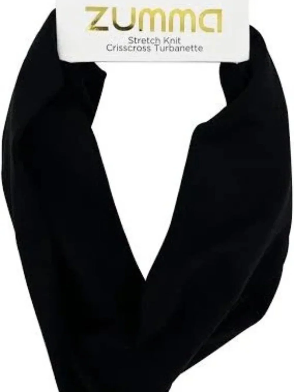 Zumma Black Stretch Knit Crisscross Turbanette Headband